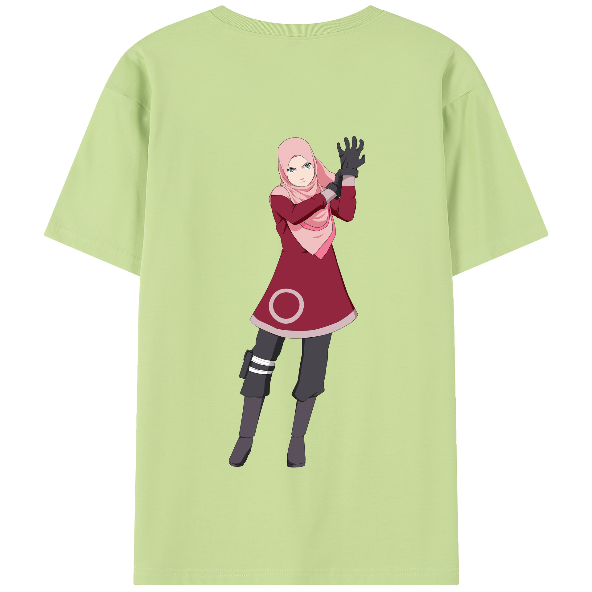 （画像用） NARUTO -ナルト- 春野サクラ Haruno Sakura 綿100％半袖Tシャツ（背面プリント）